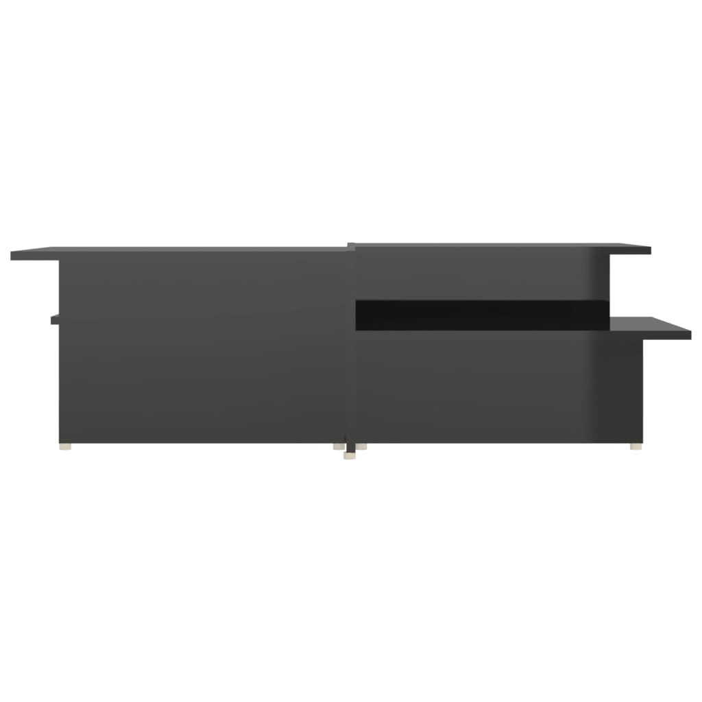 vidaXL 2 db magasfényű fekete forgácslap dohányzóasztal 111,5x50x33 cm