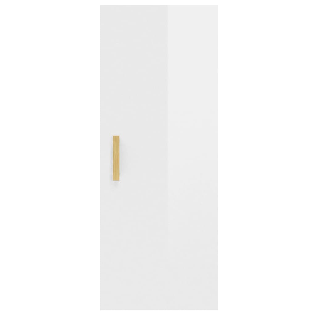 vidaXL magasfényű fehér szerelt fa faliszekrény 34,5 x 34 x 90 cm