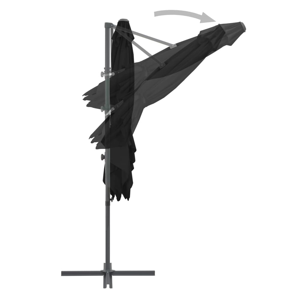 vidaXL fekete konzolos napernyő acélrúddal 250 x 250 cm