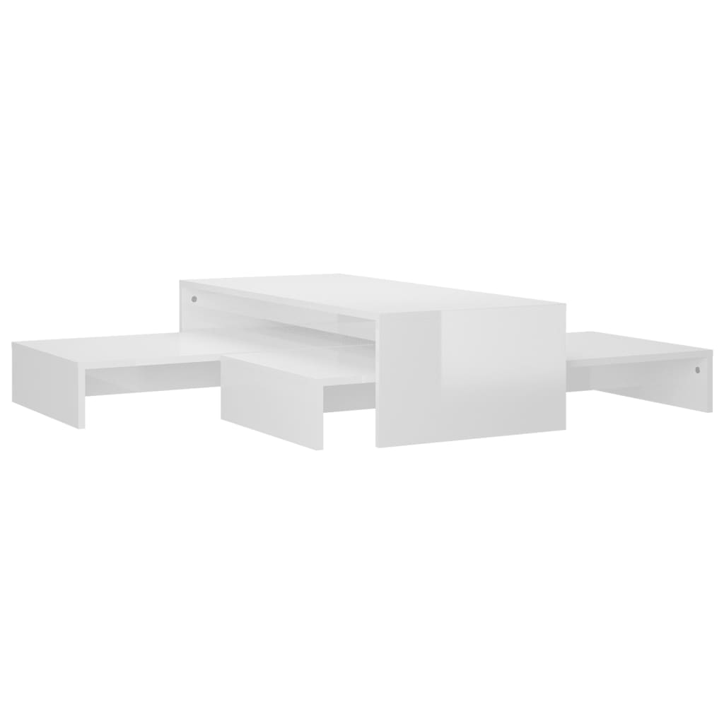 vidaXL fehér rakásolható dohányzóasztal-garnitúra 60 x 60 x 30 cm