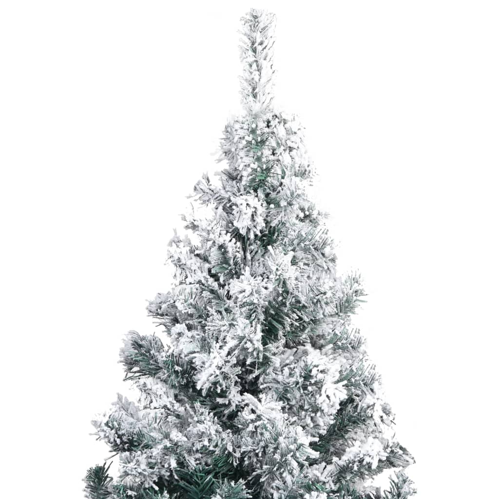 vidaXL zöld műkarácsonyfa LED-del/gömbszettel/pelyhes hóval 400 cm