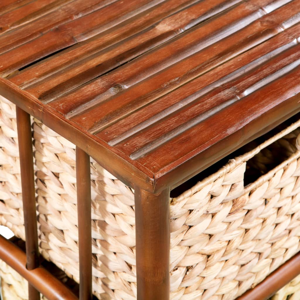 vidaXL bambusz és vízi jácint fiókos szekrény 68 x 33 x 80 cm