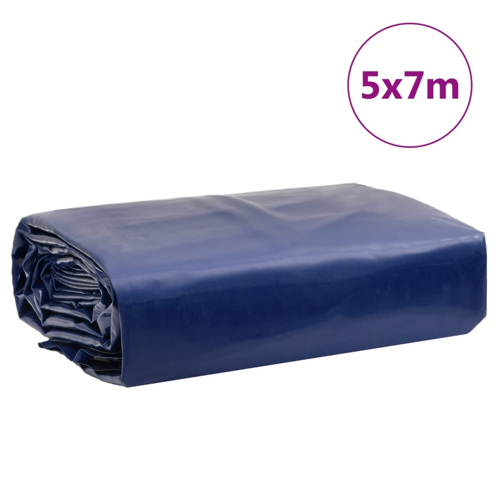 vidaXL kék ponyva 5 x 7 m 650 g/m²