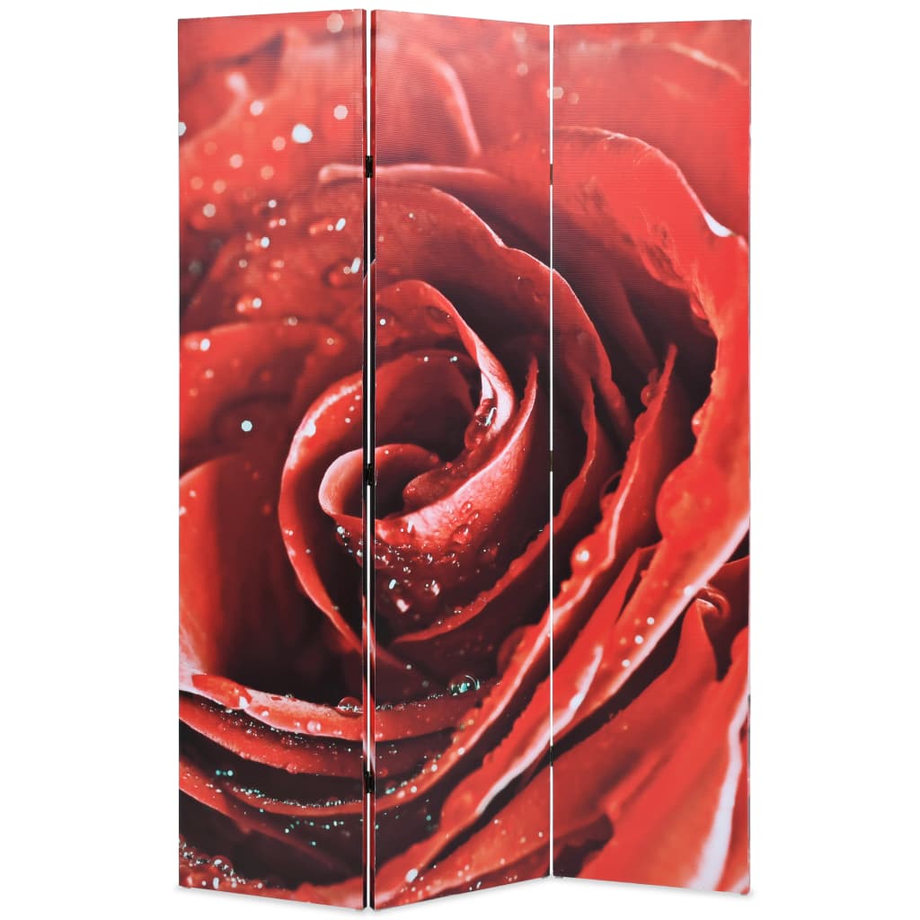 vidaXL piros rózsa mintás paraván 120 x 170 cm