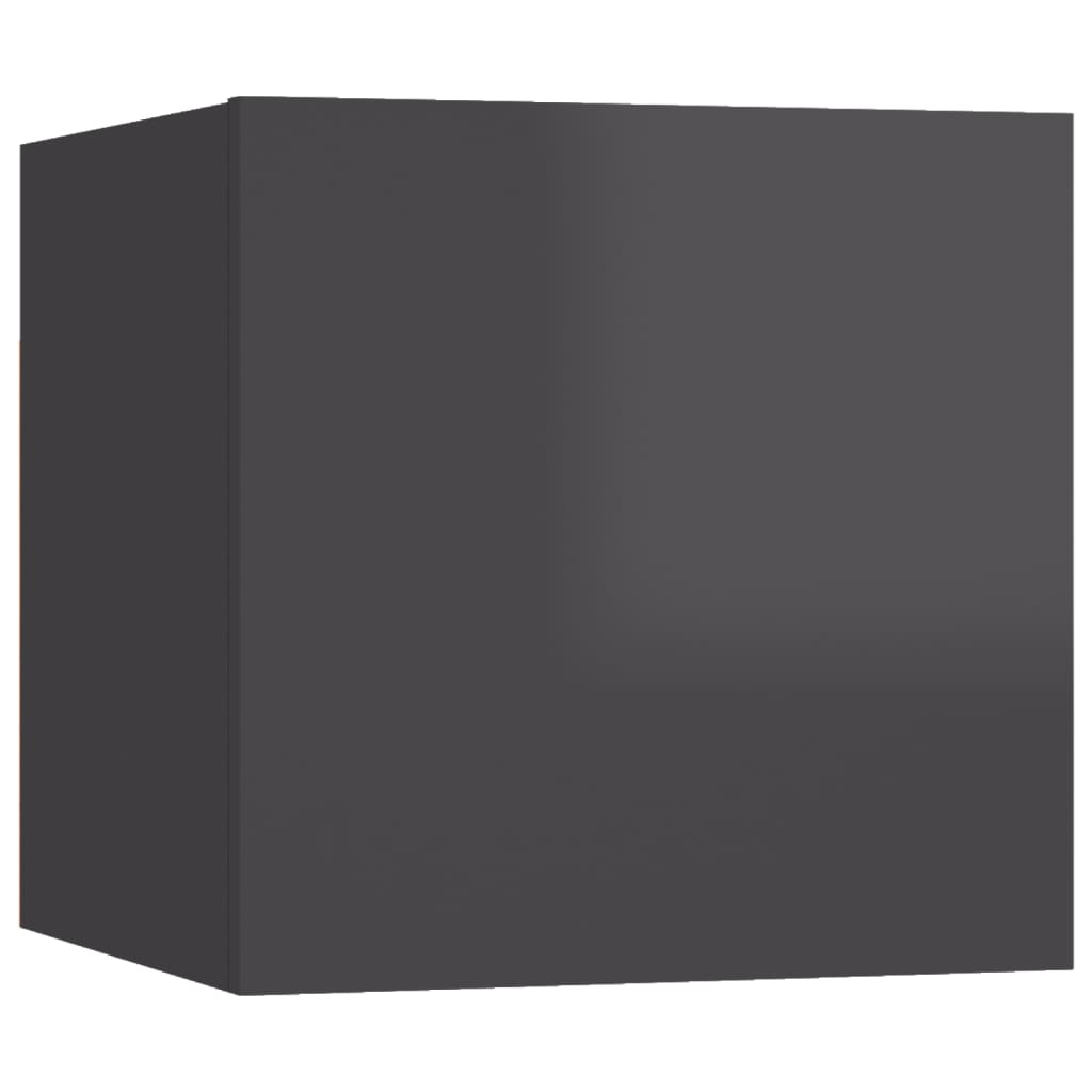 vidaXL magasfényű szürke forgácslap éjjeliszekrény 30,5 x 30 x 30 cm