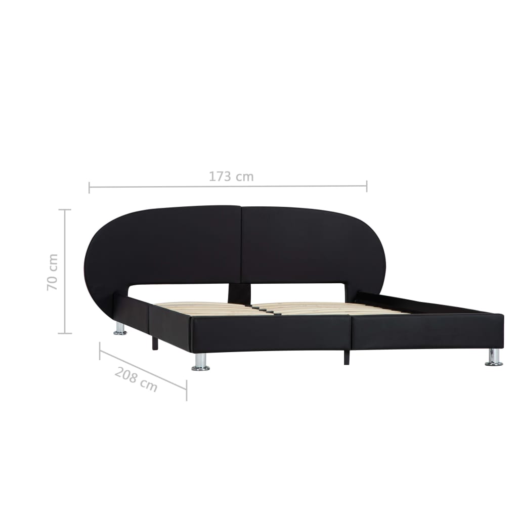 vidaXL fekete műbőr ágykeret 140 x 200 cm