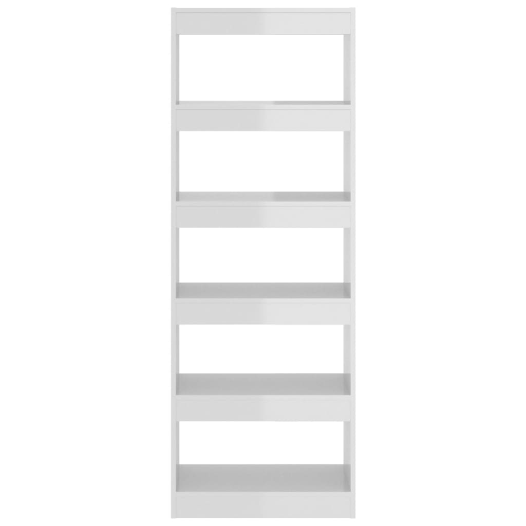 vidaXL magasfényű fehér könyvszekrény/térelválasztó 60 x 30 x 166 cm