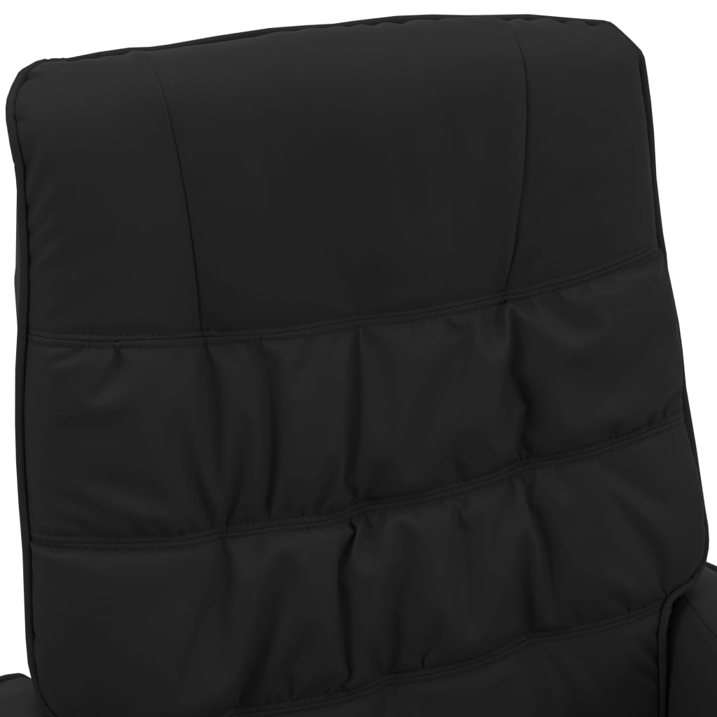 vidaXL fekete dönthető műbőr fotel lábzsámollyal