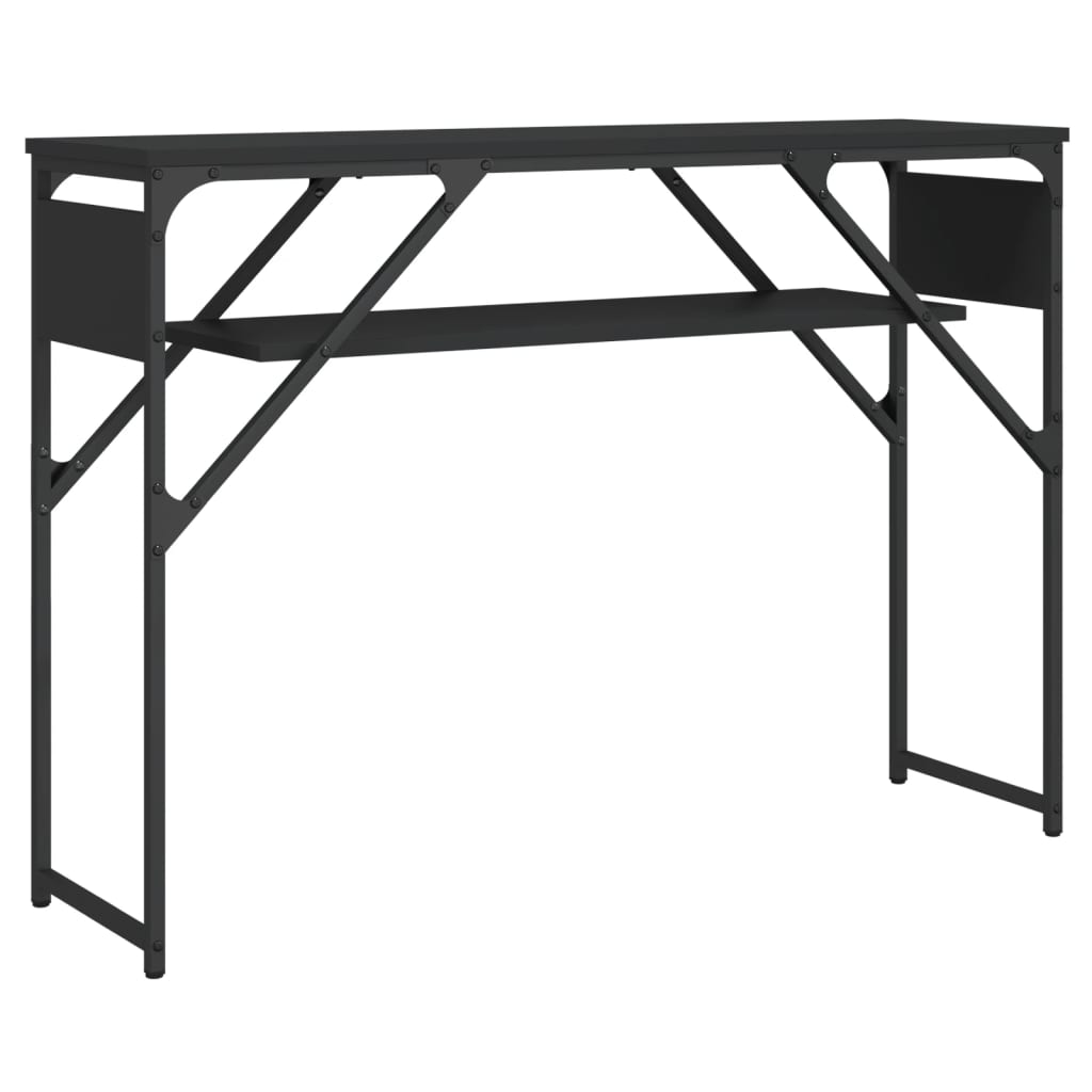 vidaXL fekete szerelt fa tálalóasztal polccal 105x30x75 cm