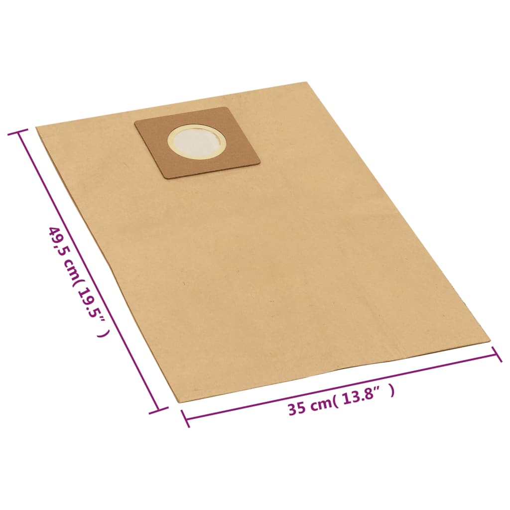 vidaXL 10 db barna papír porszívózsák száraz-nedves porszívóhoz