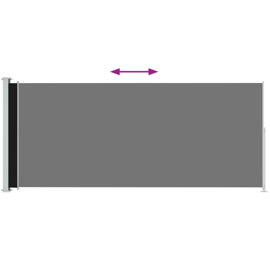 vidaXL fekete behúzható oldalsó terasznapellenző 200 x 500 cm