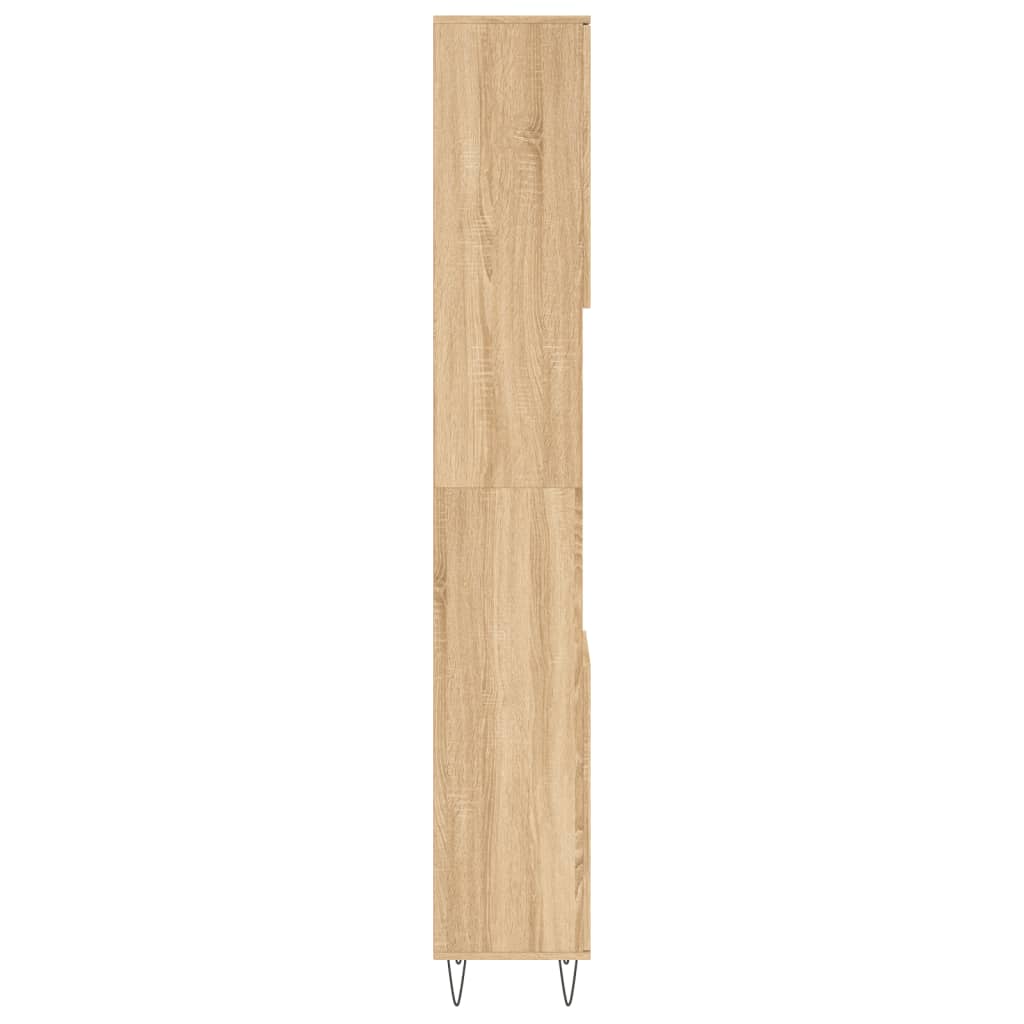 vidaXL sonoma-tölgyszínű szerelt fa fürdőszobaszekrény 30x30x190 cm