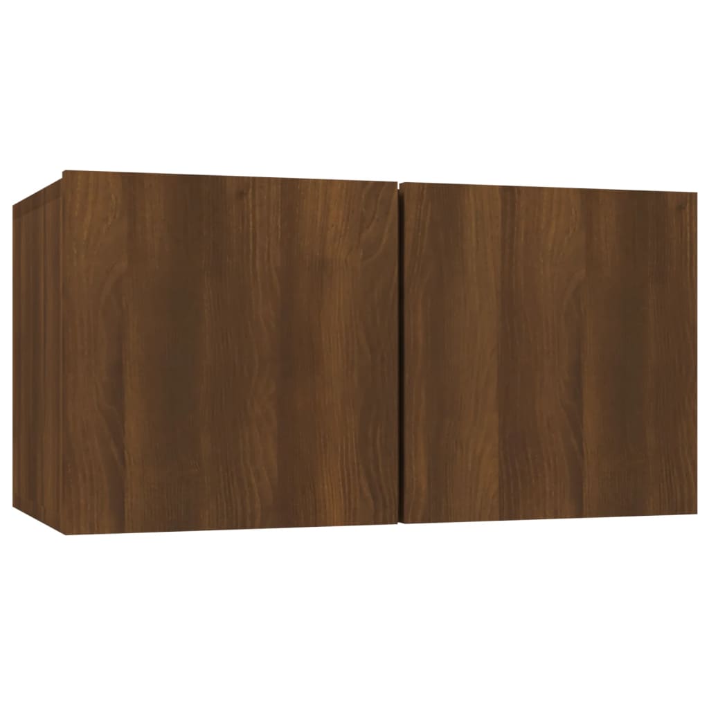 vidaXL 3 db barna tölgy színű szerelt fa függő TV-szekrény 60x30x30 cm