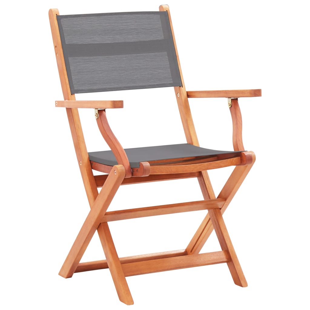 vidaXL 2 db szürke eukaliptuszfa és textilén összecsukható kerti szék