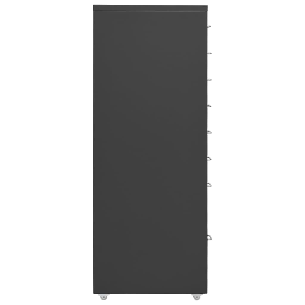 vidaXL antracitszürke fém mobil iratszekrény 28 x 41 x 109 cm