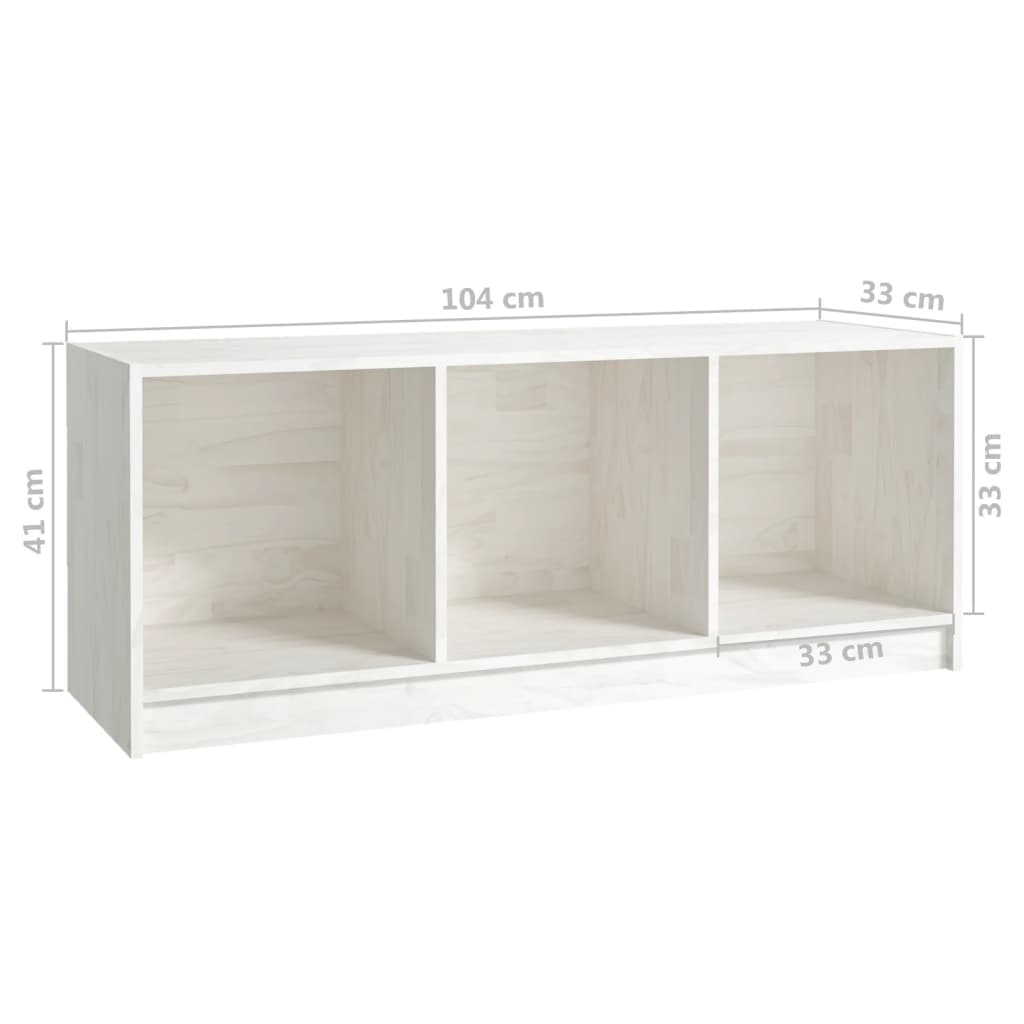 vidaXL fehér tömör fenyőfa TV-szekrény 104 x 33 x 41 cm