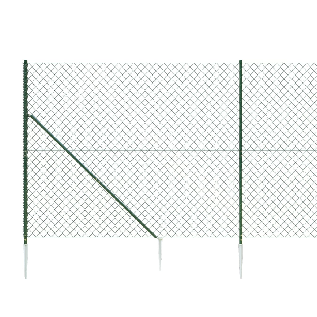 vidaXL zöld drótkerítés cövekekkel 2 x 10 m