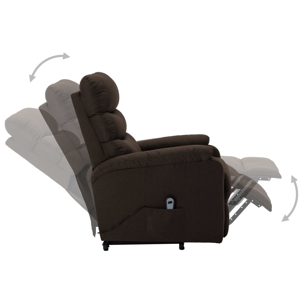 vidaXL sötétbarna szövet felállást segítő fotel