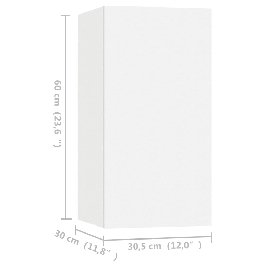 vidaXL 2 db fehér forgácslap TV-szekrény 30,5 x 30 x 60 cm