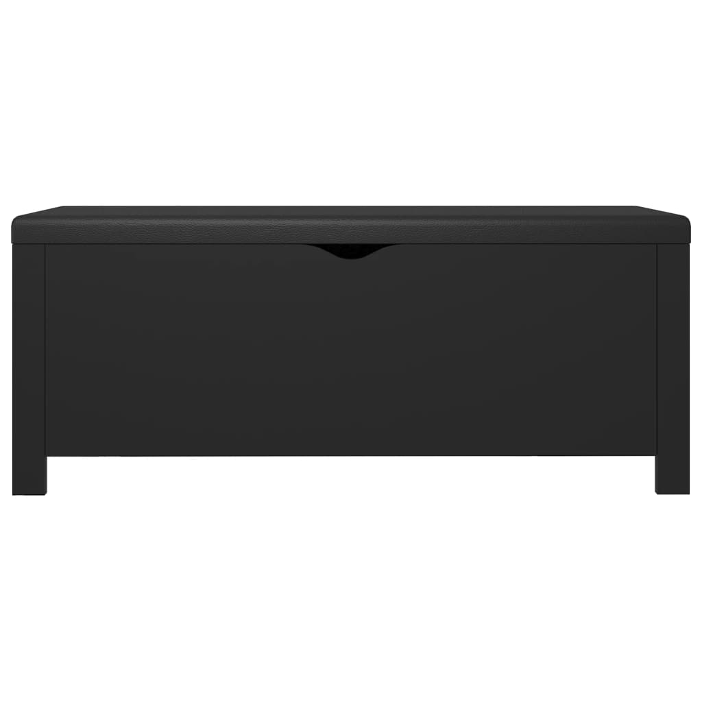 vidaXL fekete forgácslap tárolódoboz párnával 105 x 40 x 45 cm