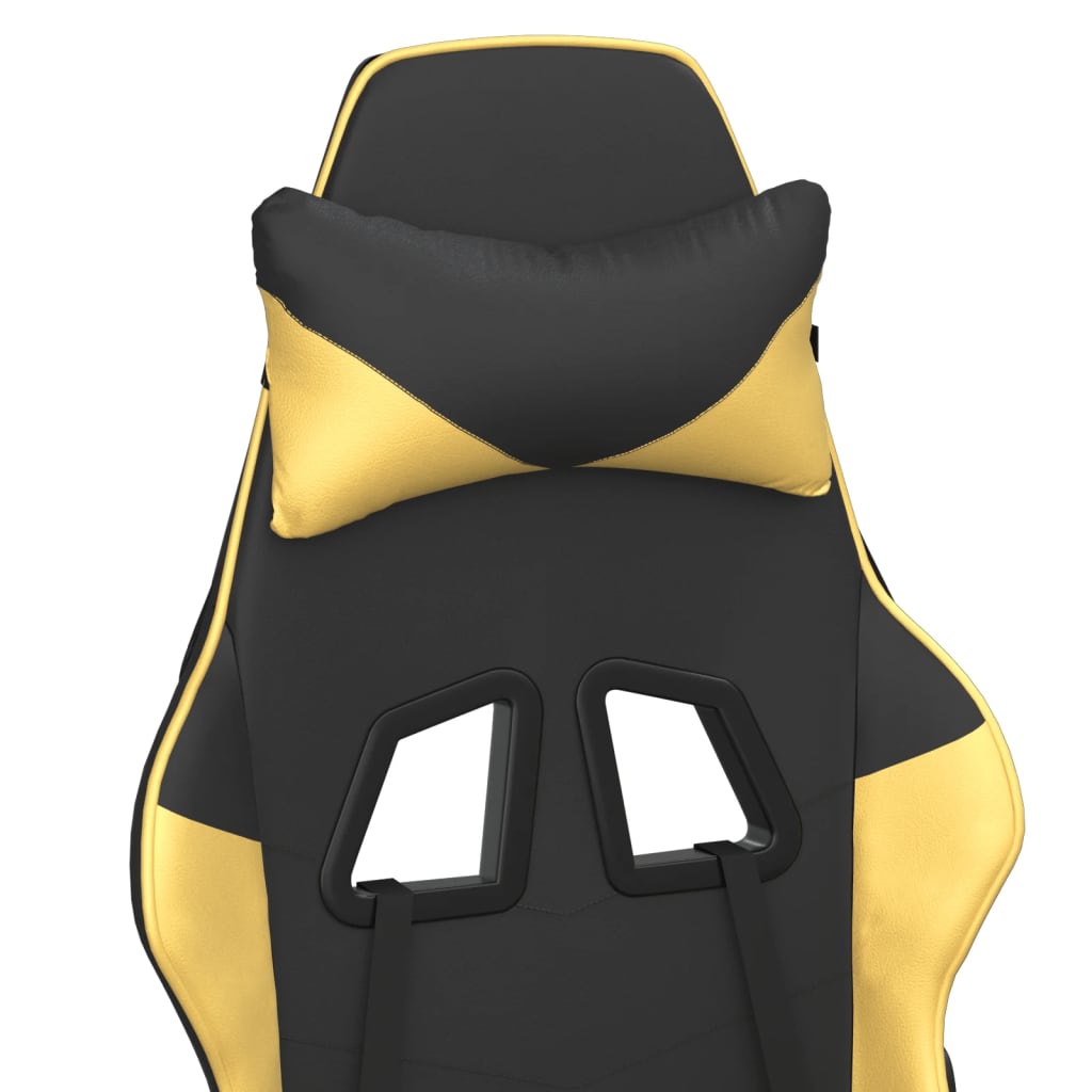 vidaXL fekete és aranyszínű műbőr masszírozó játékszék lábtartóval