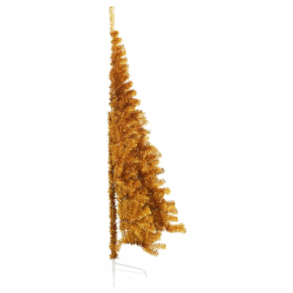 vidaXL aranyszínű PET fél műkarácsonyfa állvánnyal 240 cm