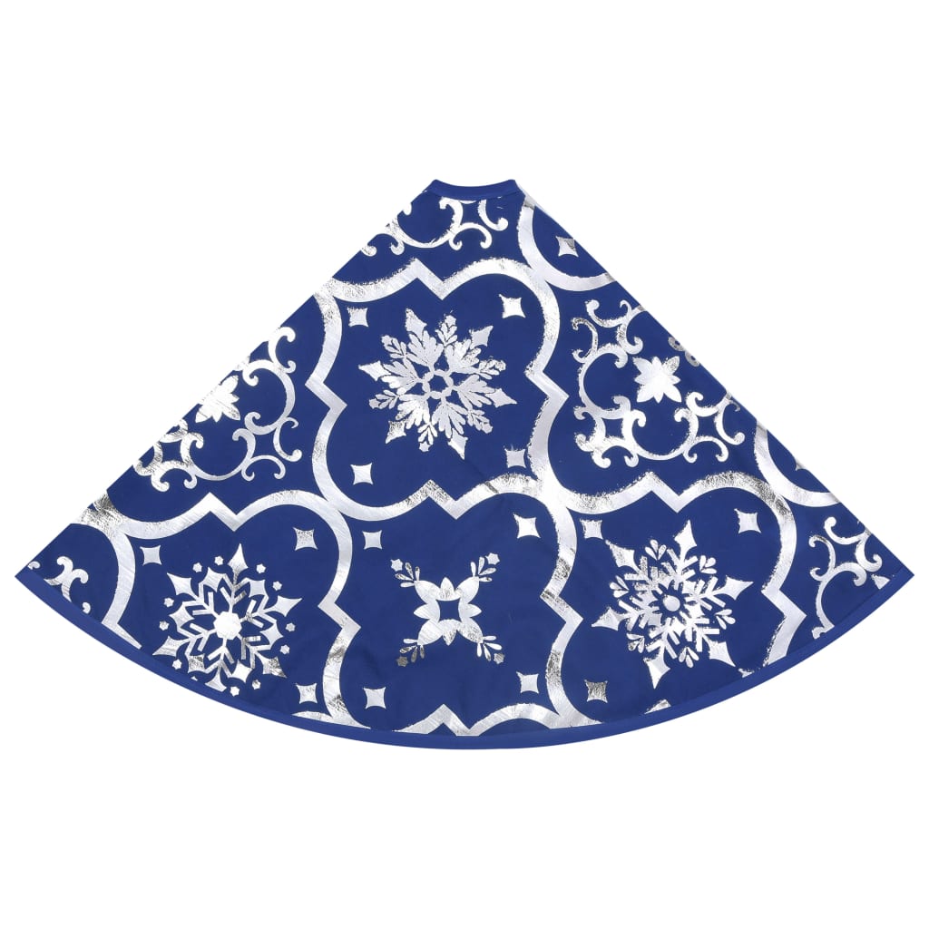 vidaXL fényűző kék szövet karácsonyfatalp-takaró zoknival 122 cm