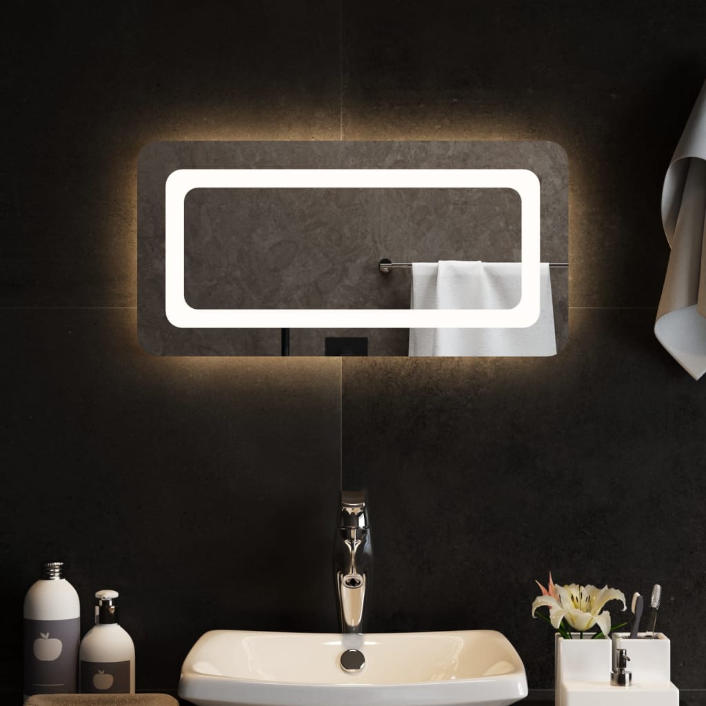 vidaXL LED-es fürdőszobatükör 60x30 cm