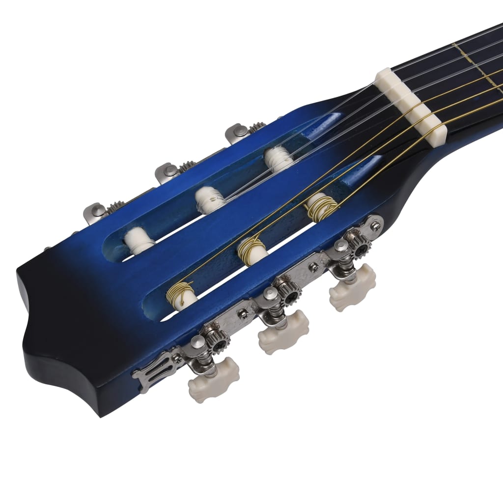 vidaXL 12 részes kék 6 húros klasszikus Western gitár szett 38"