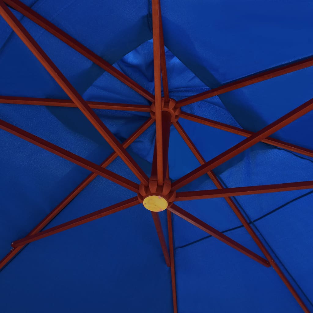 vidaXL kék függő napernyő farúddal 400 x 300 cm