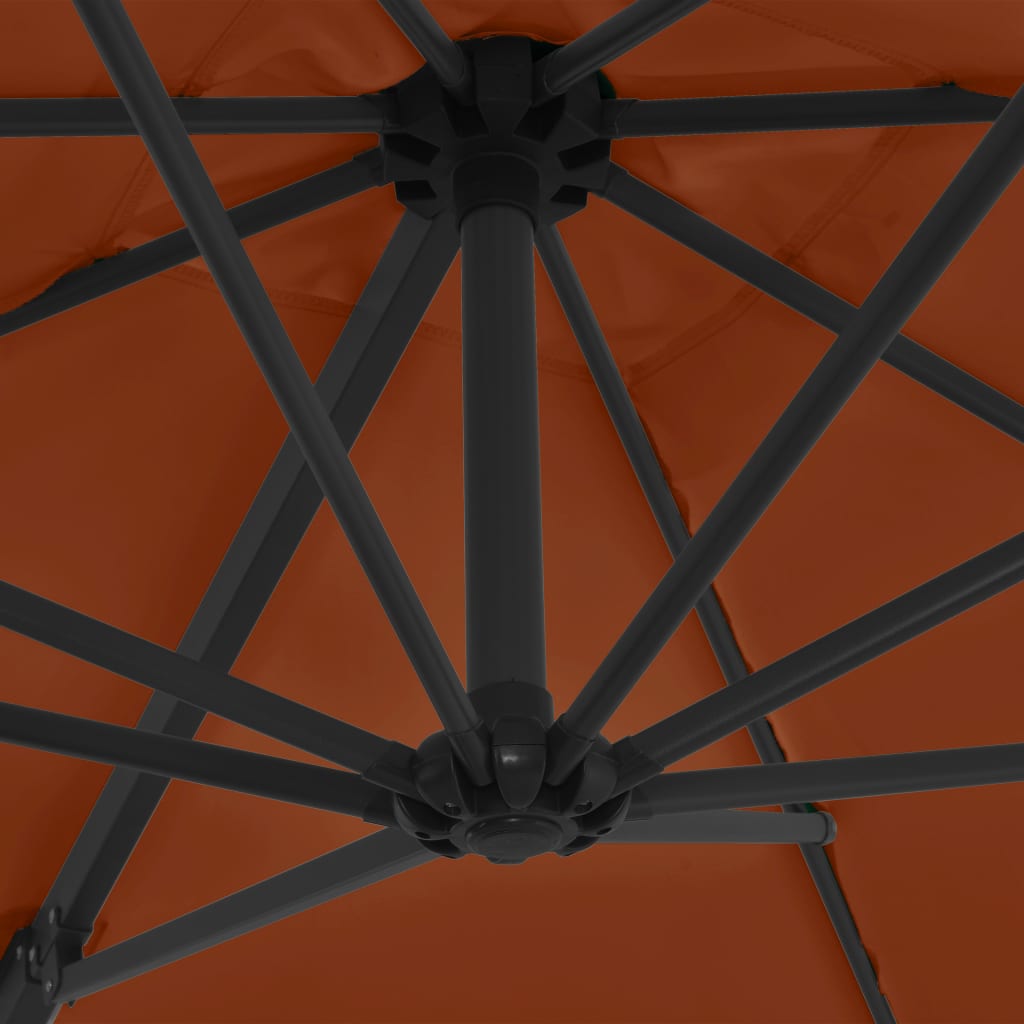 vidaXL terrakotta konzolos napernyő acélrúddal 250 x 250 cm