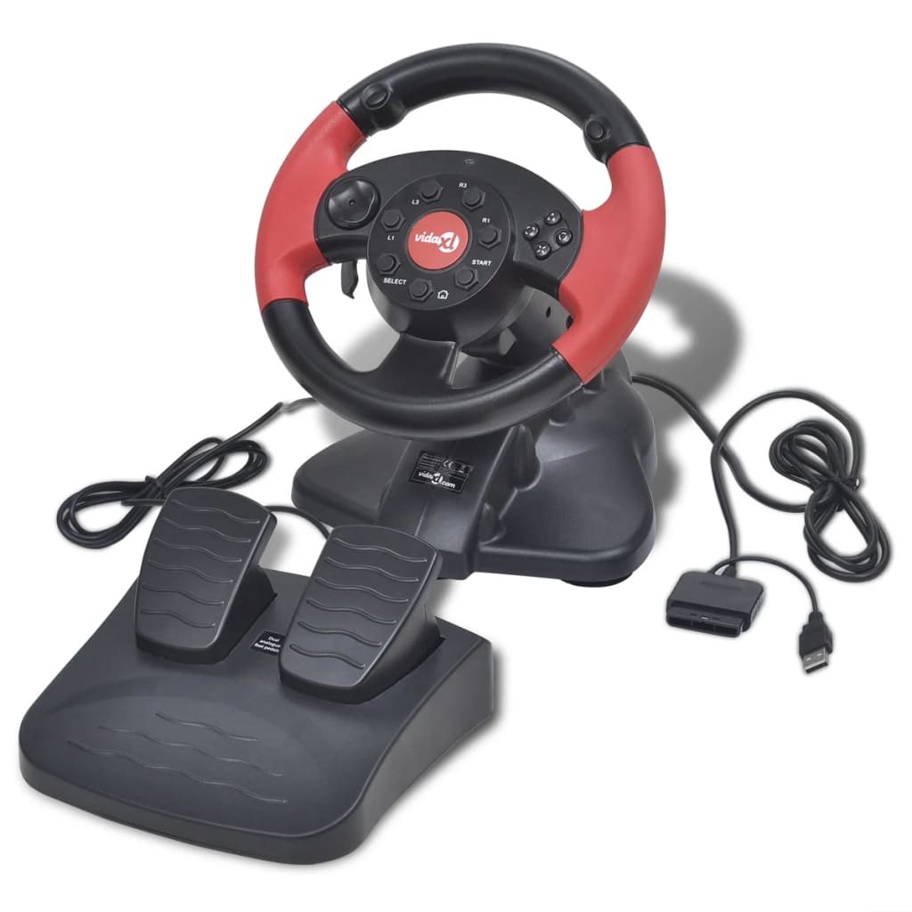 Játék versenyautó kormány PS2/PS3/PC-nek piros