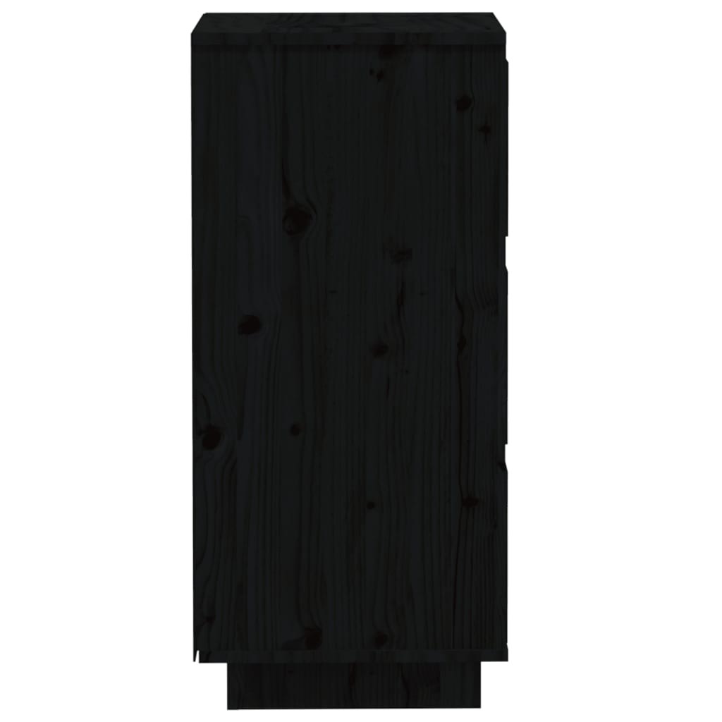 vidaXL 2 db fekete tömör fenyőfa tálalószekrény 32 x 34 x 75 cm