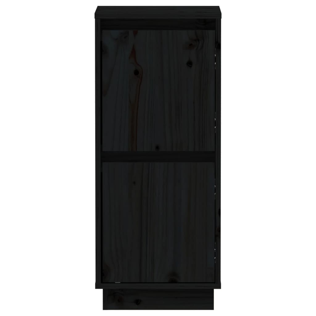 vidaXL fekete tömör fenyőfa tálalószekrény 31,5 x 34 x 75 cm