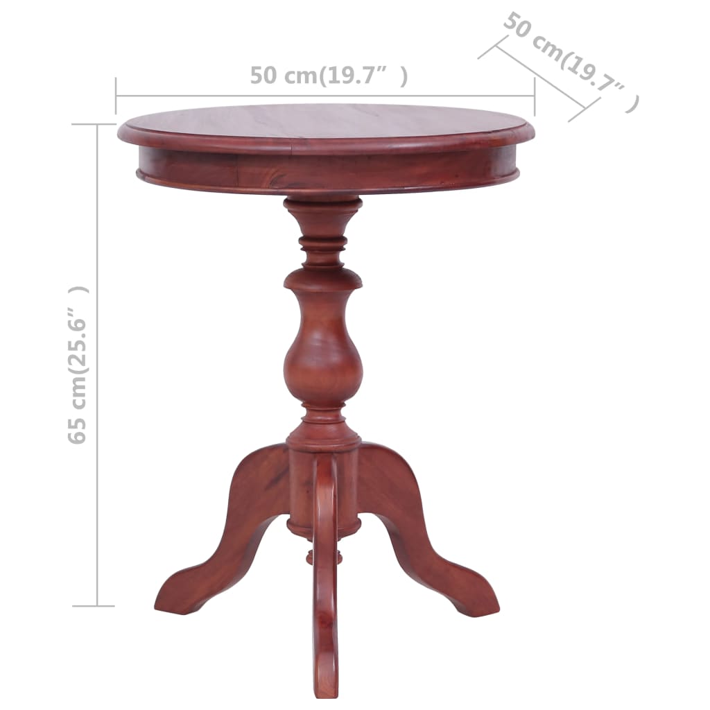 vidaXL barna tömör mahagóni kisasztal 50 x 50 x 65 cm