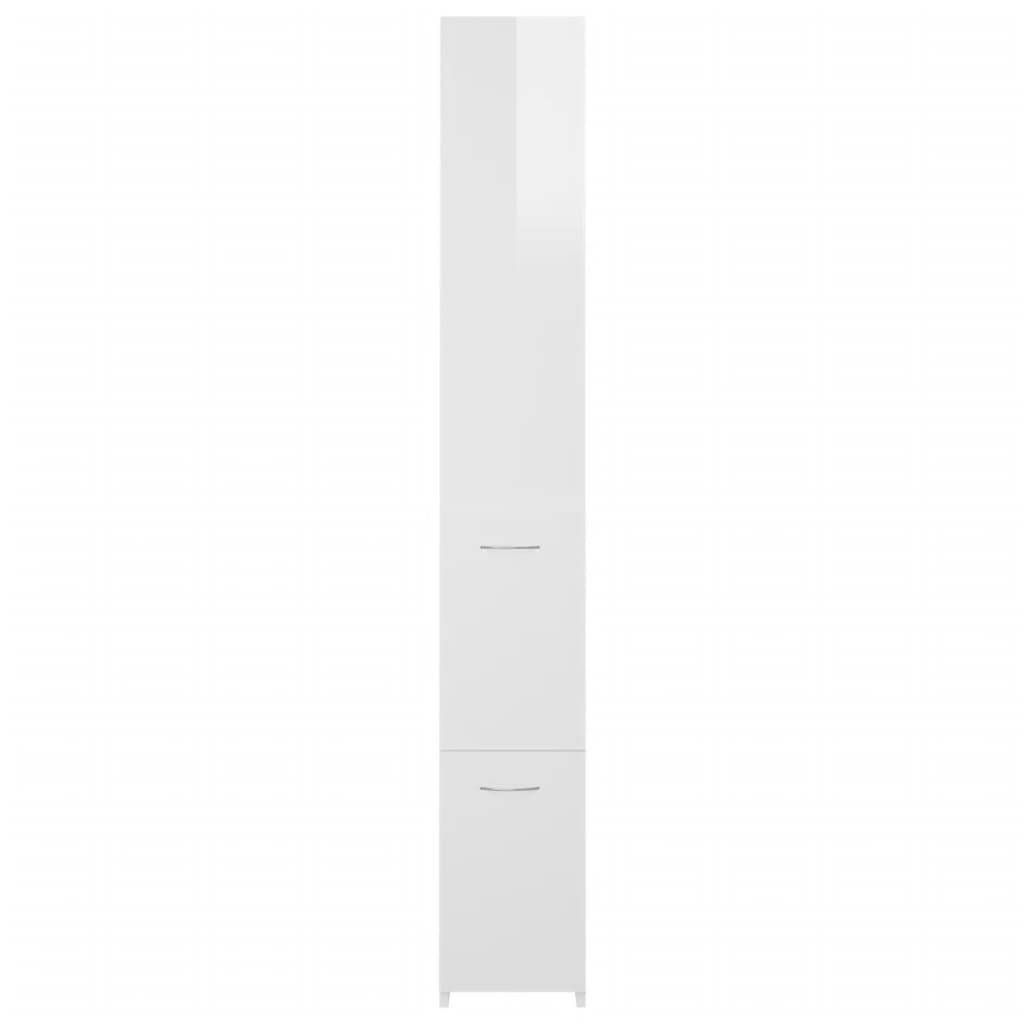vidaXL magasfényű fehér forgácslap fürdőszobaszekrény 25 x 25 x 170 cm