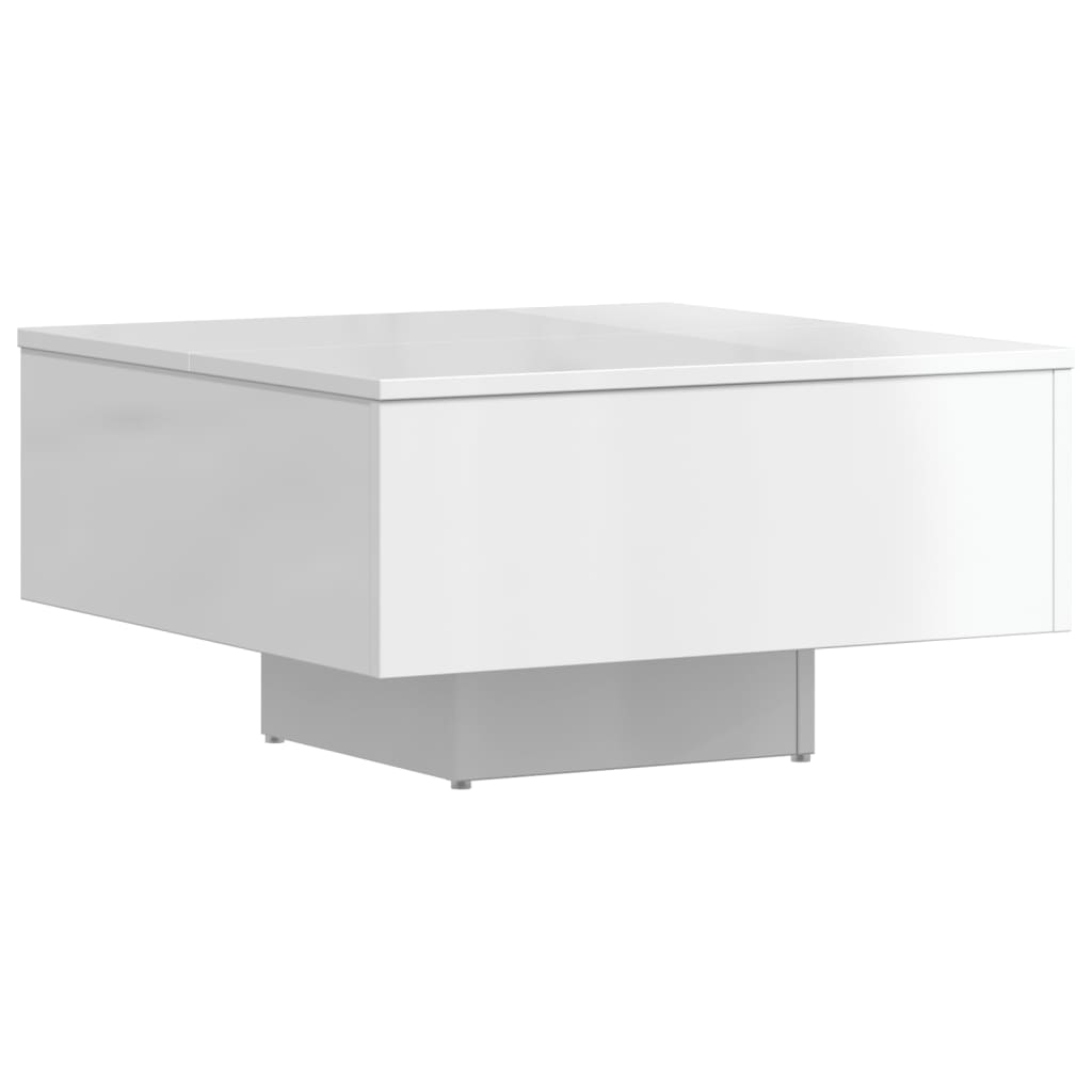 vidaXL magasfényű fehér forgácslap dohányzóasztal 60 x 60 x 31,5 cm