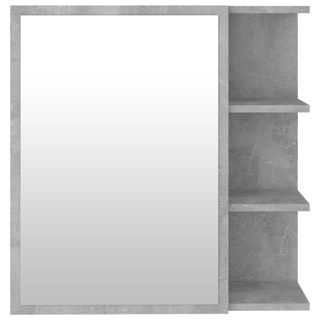 vidaXL betonszürke forgácslap tükrös fürdőszobaszekrény 62,5x20,5x64cm