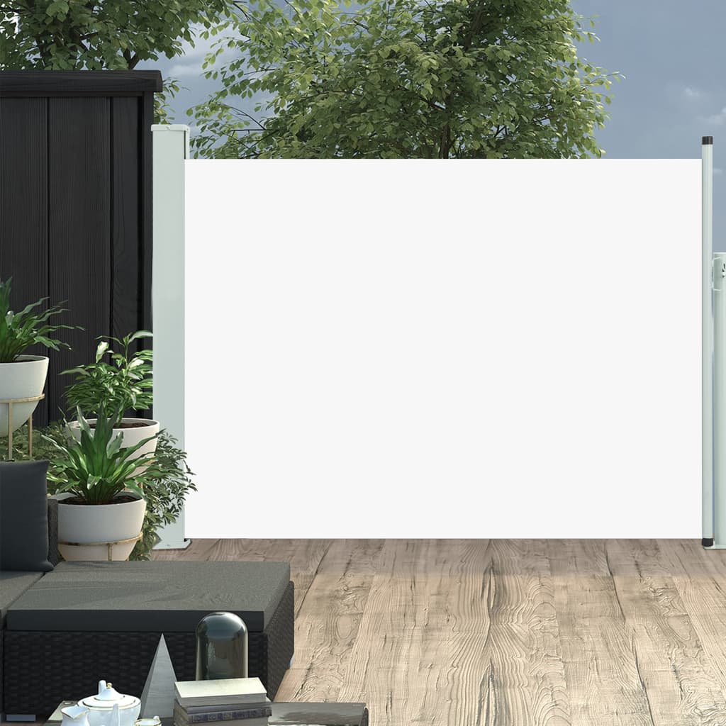 vidaXL krémszínű behúzható oldalsó terasznapellenző 117 x 500 cm