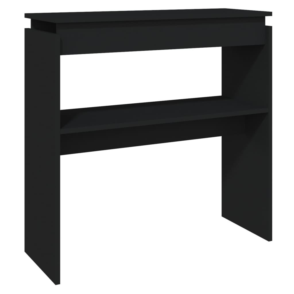 vidaXL fekete forgácslap tálalóasztal 80 x 30 x 80 cm