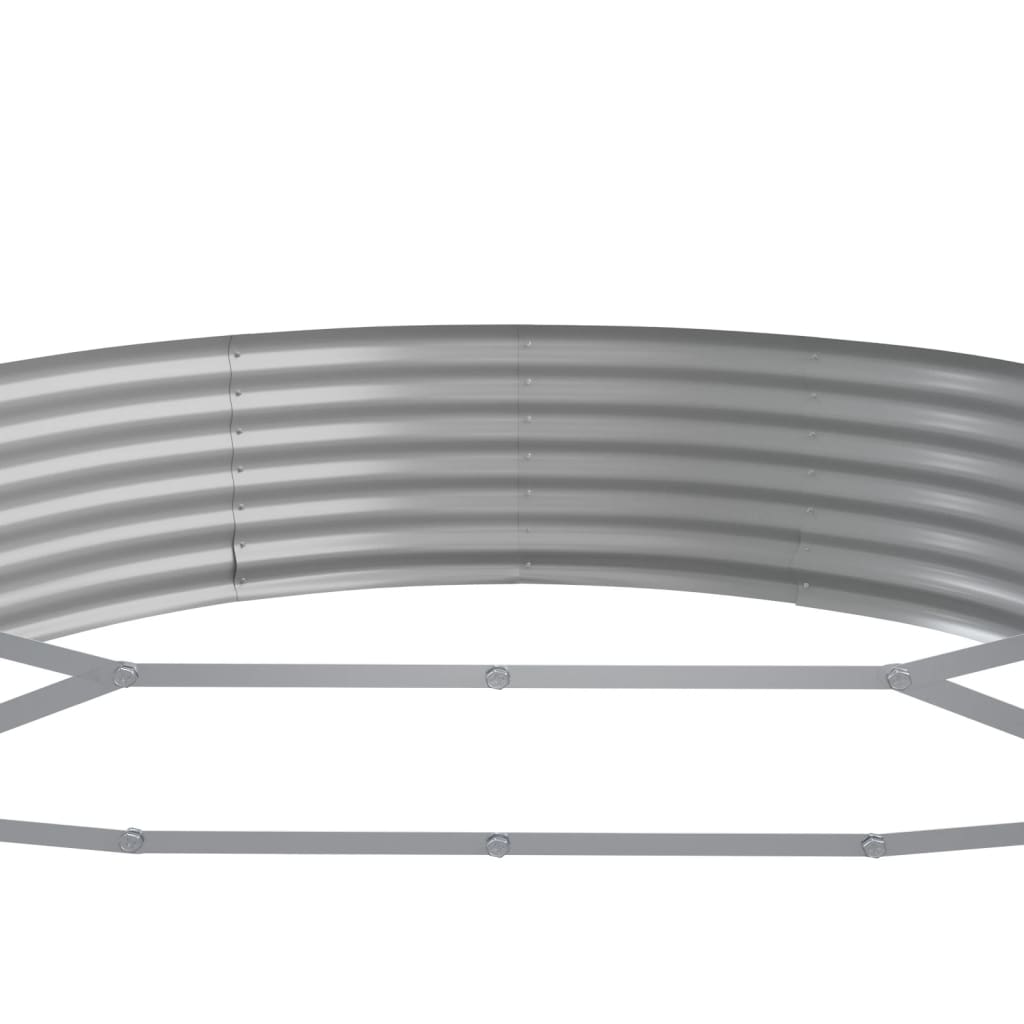 vidaXL szürke porszórt acél kerti magaságyás 600x140x36 cm