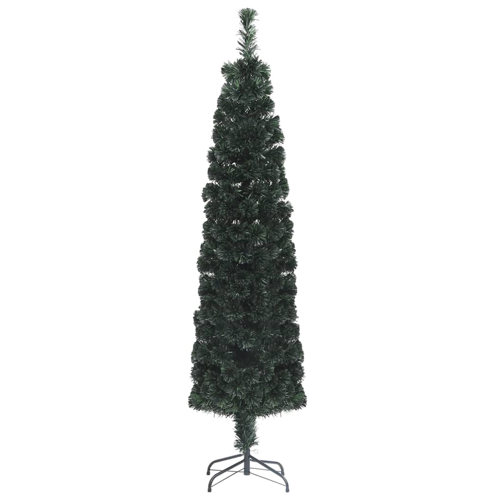 vidaXL száloptikás vékony műkarácsonyfa talppal 210 cm