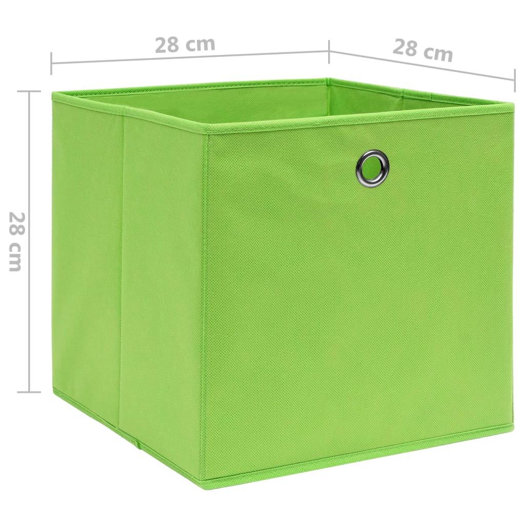 vidaXL 10 db zöld nem szőtt szövet tárolódoboz 28 x 28 x 28 cm