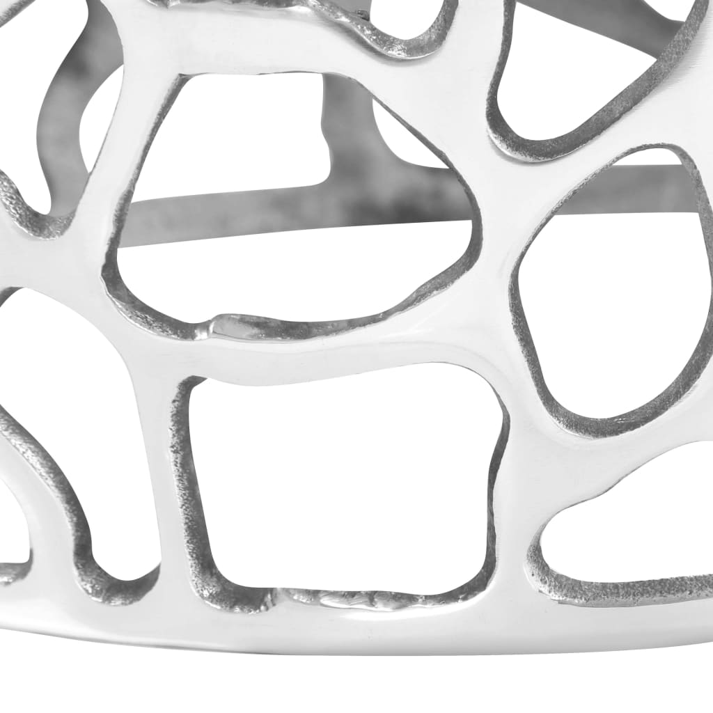 vidaXL ezüstszínű öntött alumínium dohányzóasztal 70 x 30 cm