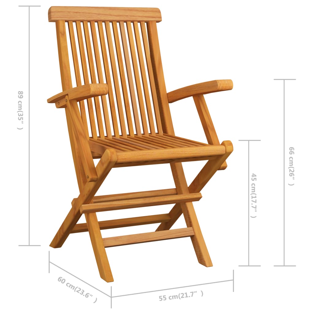 vidaXL 3 db tömör tíkfa kerti szék antracitszürke párnával
