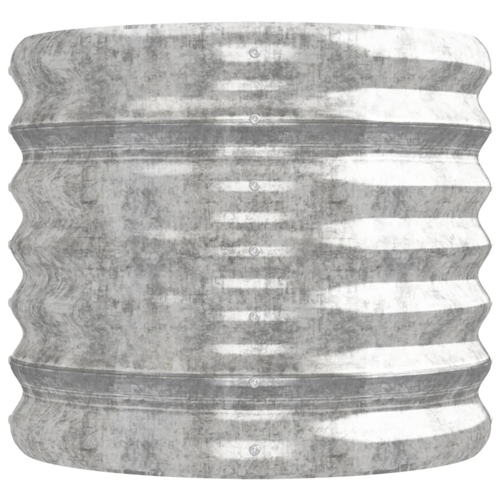 vidaXL ezüstszínű porszórt acél kerti ültetőláda 224x40x36 cm