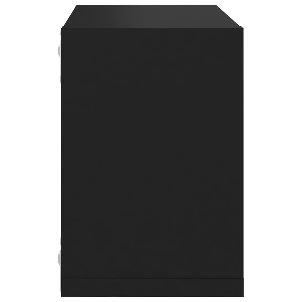 vidaXL 2 db fekete forgácslap fali kockapolc 22 x 15 x 22 cm