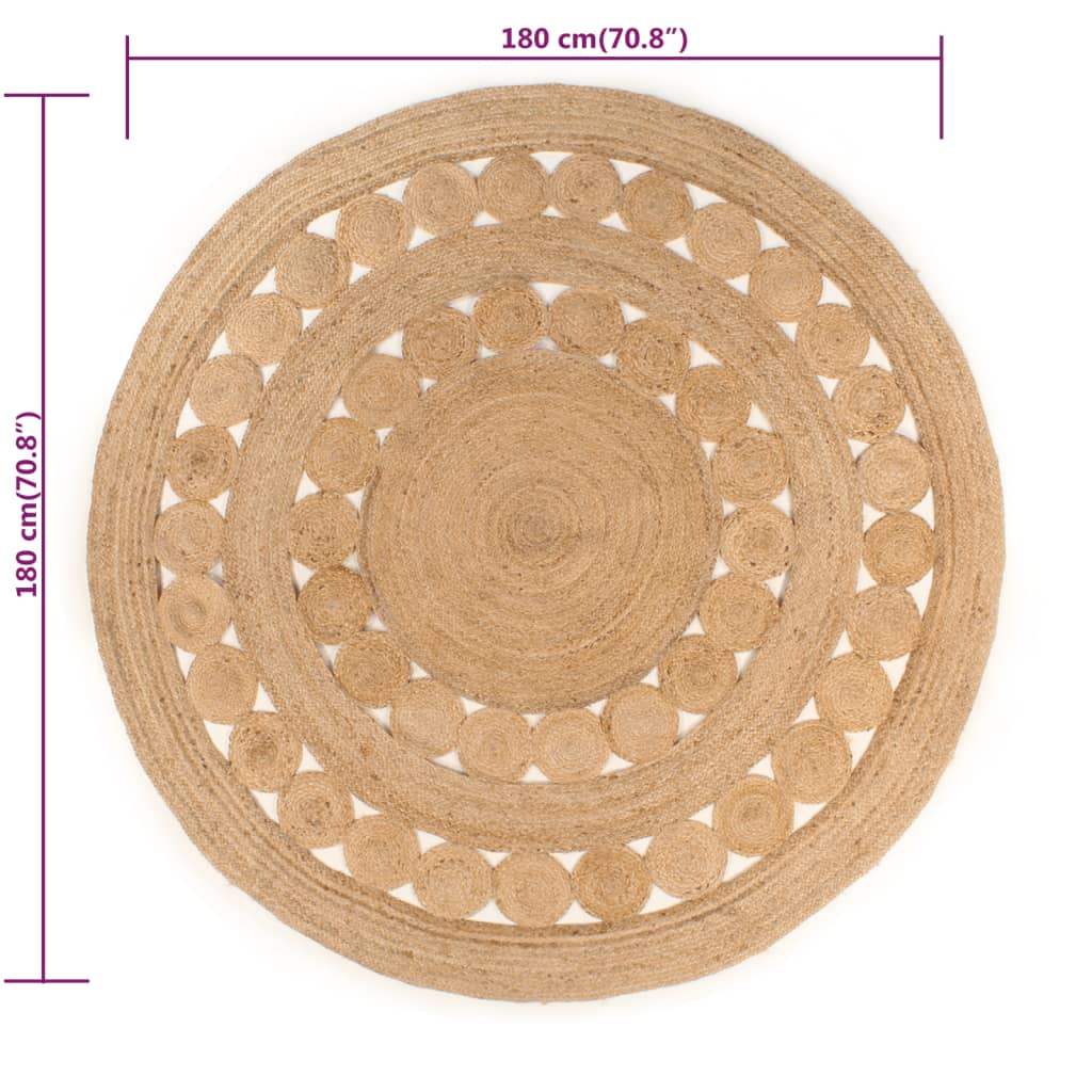 vidaXL kör alakú fonott jutaszőnyeg 180 cm