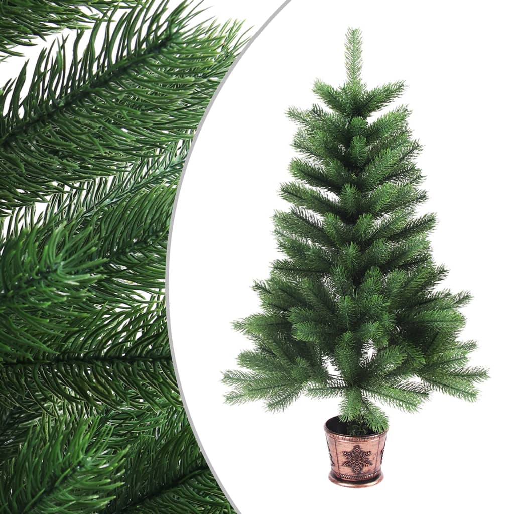 vidaXL zöld műkarácsonyfa élethű tűlevelekkel 65 cm