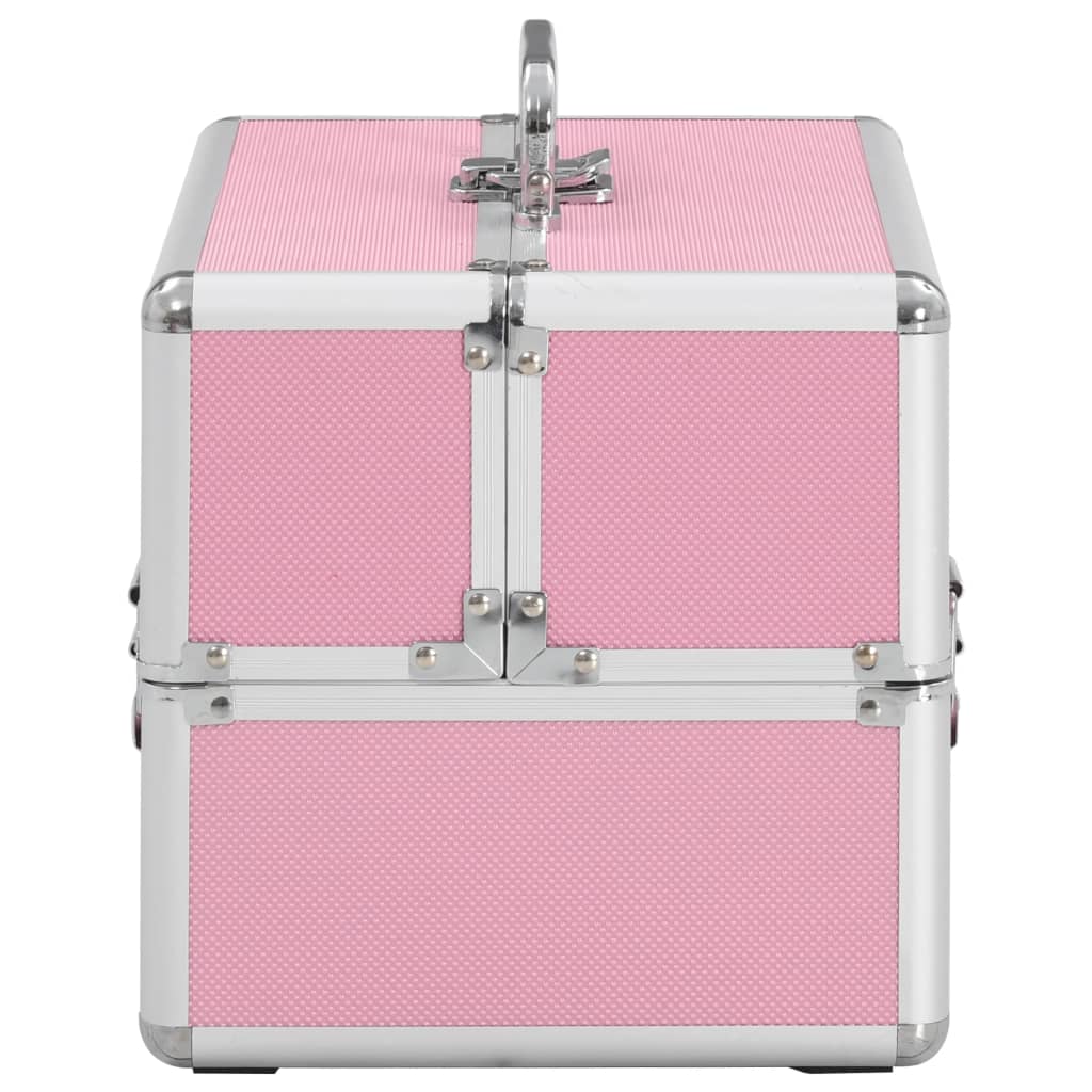 vidaXL rózsaszín alumínium sminktáska 22 x 30 x 21 cm